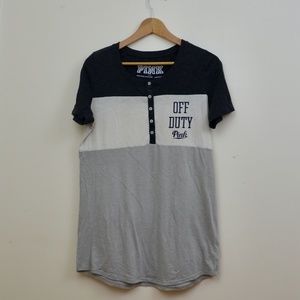 Grey, White, and Blue PINK Long Sleepshirt